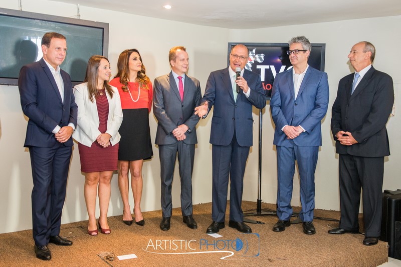 Inauguração do canal TV Cidade de São Paulo João Dória e Geraldo Alckmin