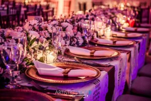 decoração mesa banquete casamento