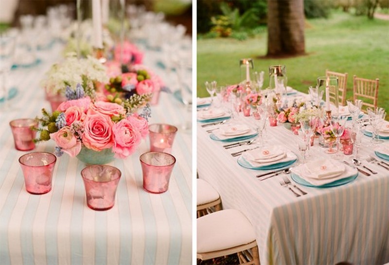 decoração festa casamento tons azul rosa